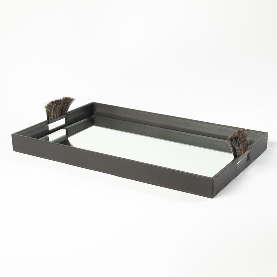 Serveware: Trays Harrington Tray-Graphite Leather