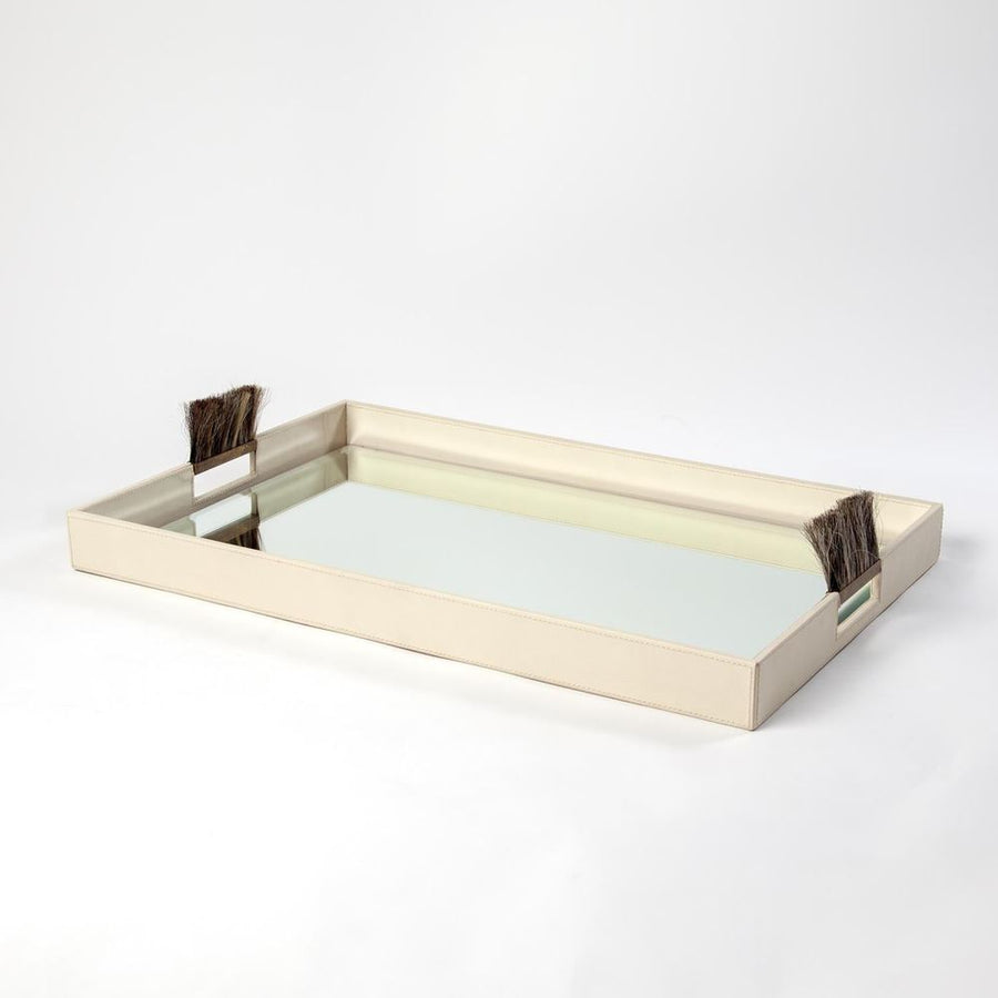 Serveware: Trays Harrington Tray-Ivory Leather