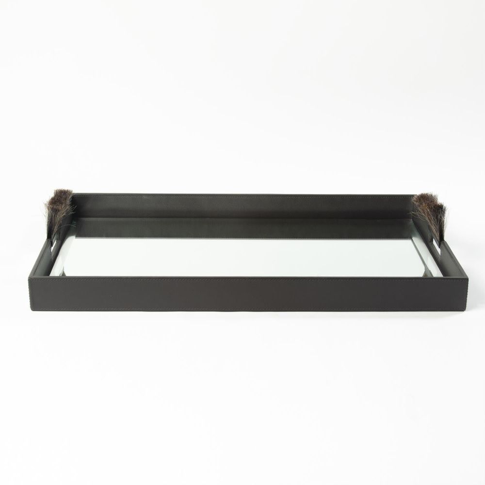 Serveware: Trays Harrington Tray-Graphite Leather