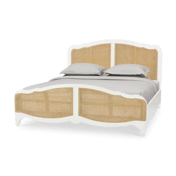 Covington Bed King-Bramble-BRAM-28025HRW-RNAT-LDT-BedsArchitectural White/Rattan Natural/Light Distressed-King-6-France and Son