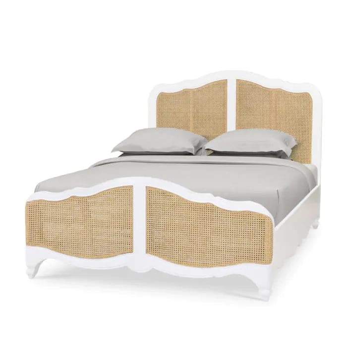 Covington Bed King-Bramble-BRAM-28026HRW-RNAT-LDT-BedsArchitectural White/Rattan Natural/Light Distressed-Queen-11-France and Son