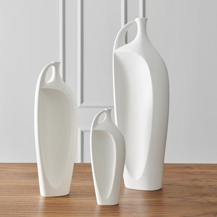 Indentation Vase-Matte White-Med