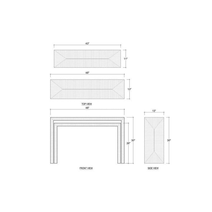 Tuscan Rush Nesting Console w/ Tempered Glass-Bramble-BRAM-28065--Console Tables-5-France and Son