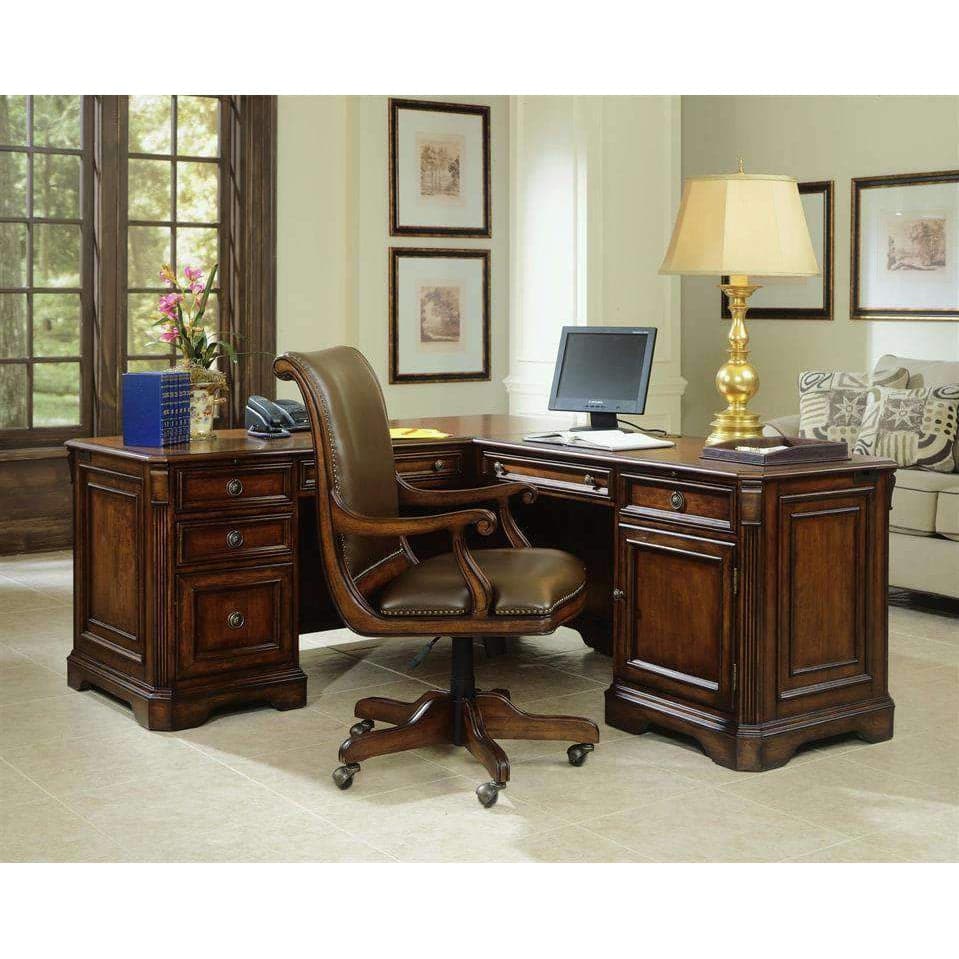 Brookhaven Left Pedestal Desk-Hooker-HOOKER-281-10-468-Desks-1-France and Son