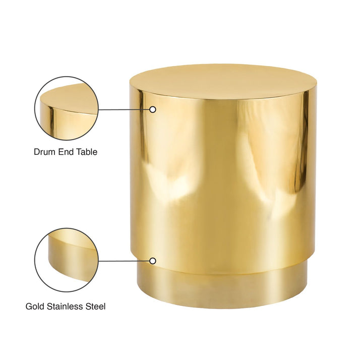 Jazzy Stainless Steel End / Side Table — Gold