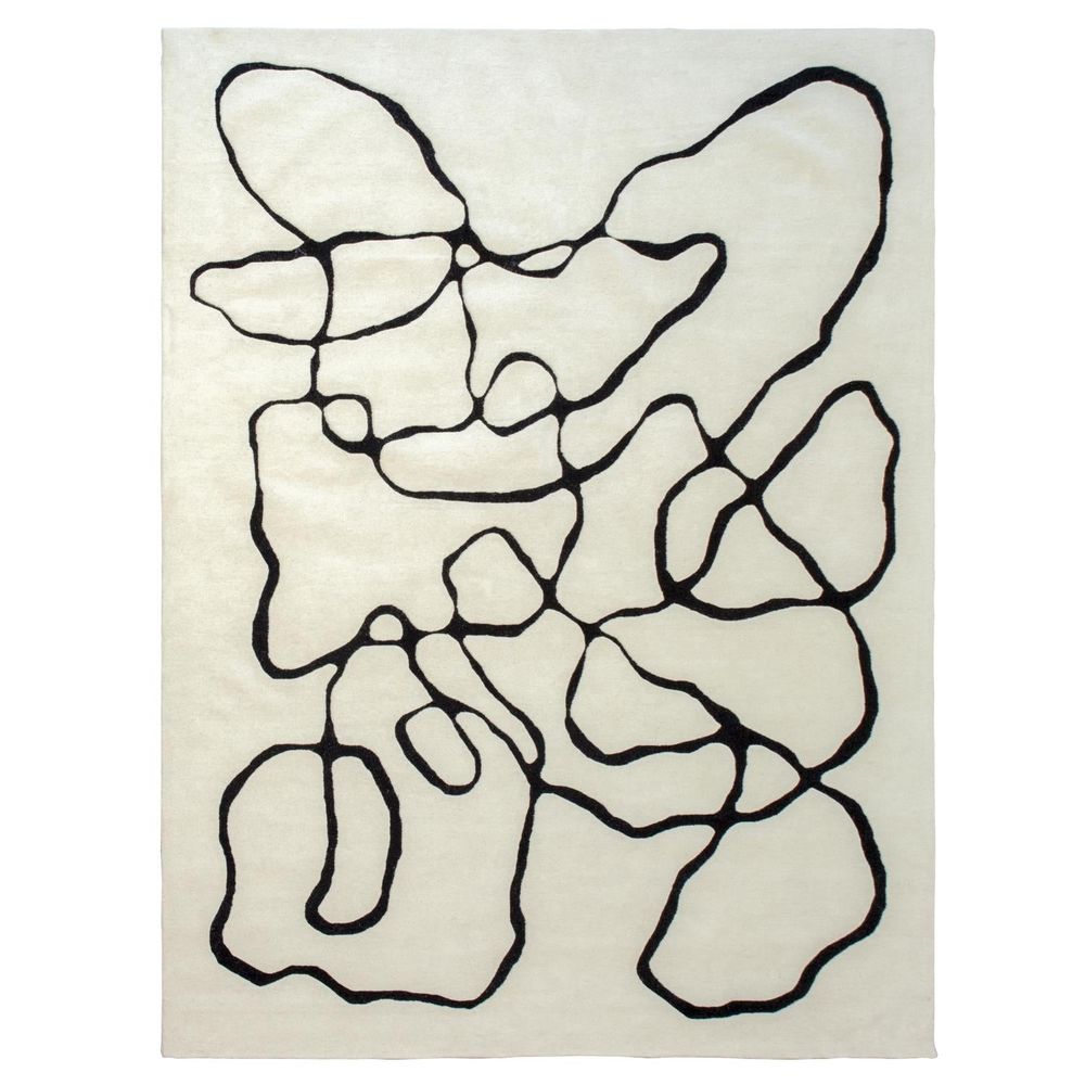 Squiggle Rug-Ivory/Black-8 x 10