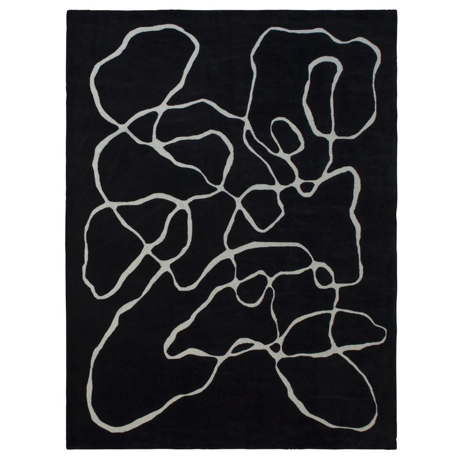 Rugs Squiggle Rug-Black/Ivory-8 x 10