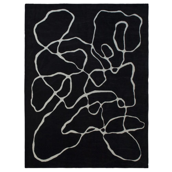 Squiggle Rug-Black/Ivory-9 x 12