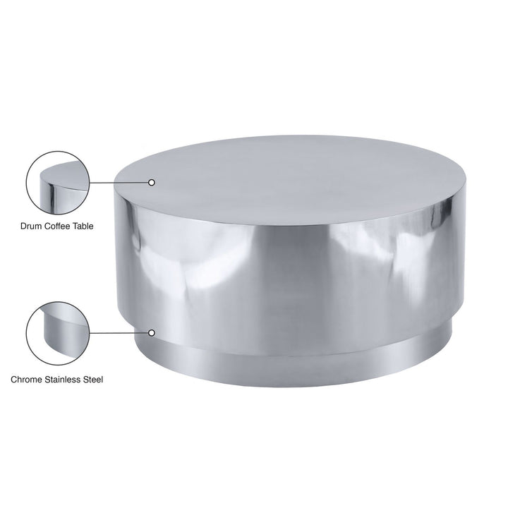 Jazzy Stainless Steel Coffee Table — Silver