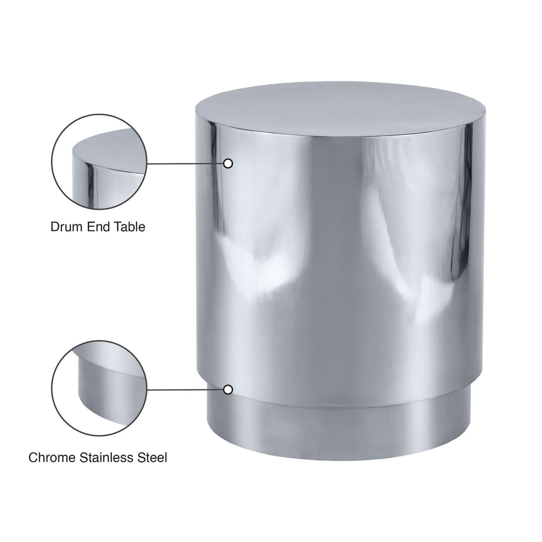 Jazzy Stainless Steel End / Side Table — Silver