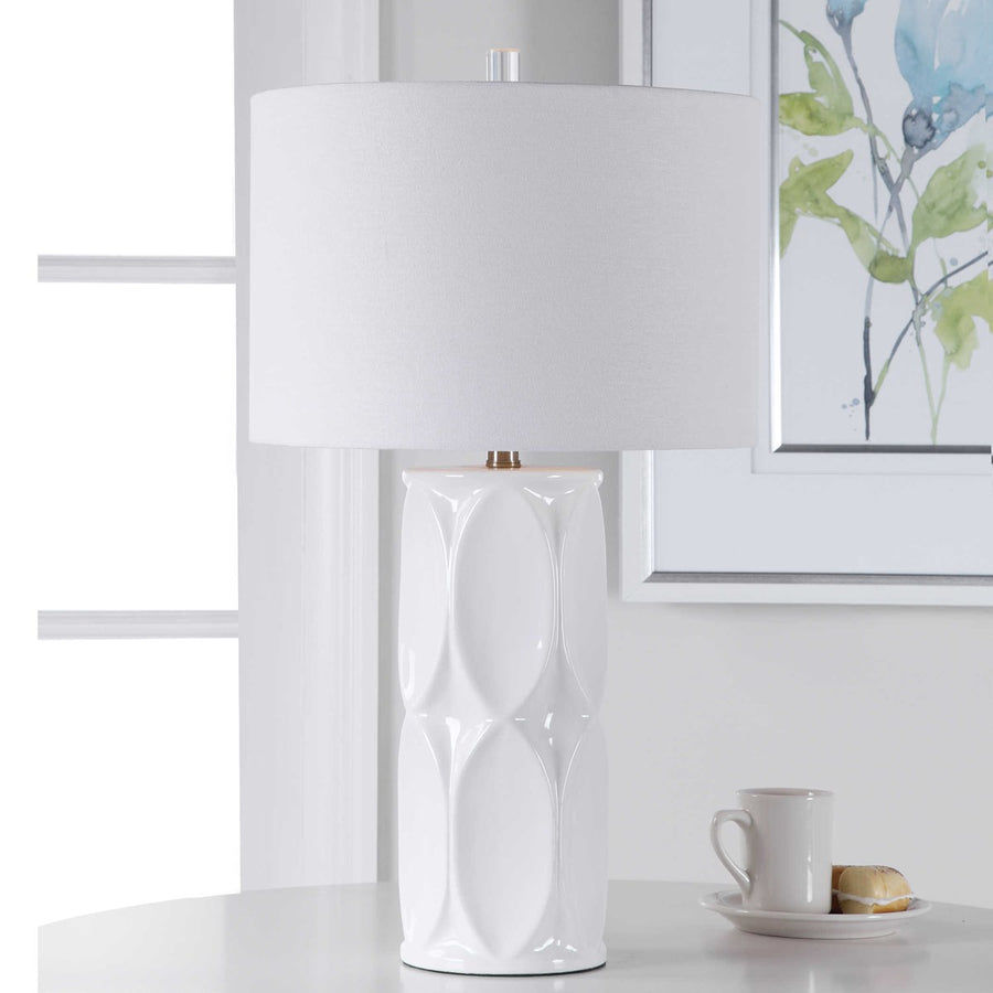 Uttermost Sinclair White Table Lamp-Uttermost-UTTM-28342-1-Table Lamps-1-France and Son