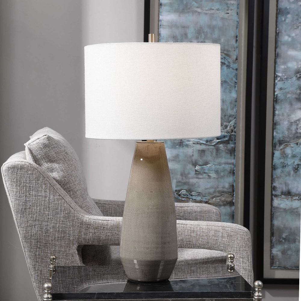 Volterra Table Lamp - Taupe/Gray-Uttermost-UTTM-28394-1-Table Lamps-2-France and Son