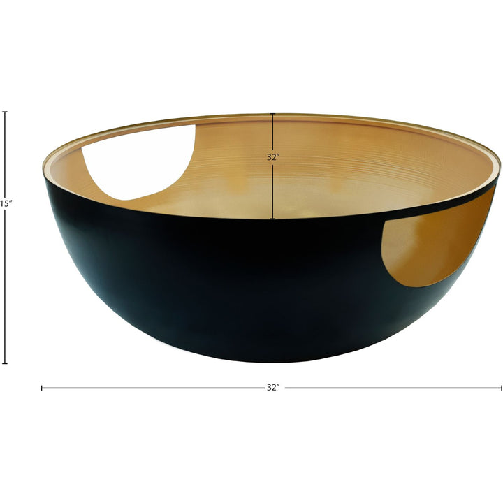 Doma Glass Top And Iron Base Coffee Table — Black