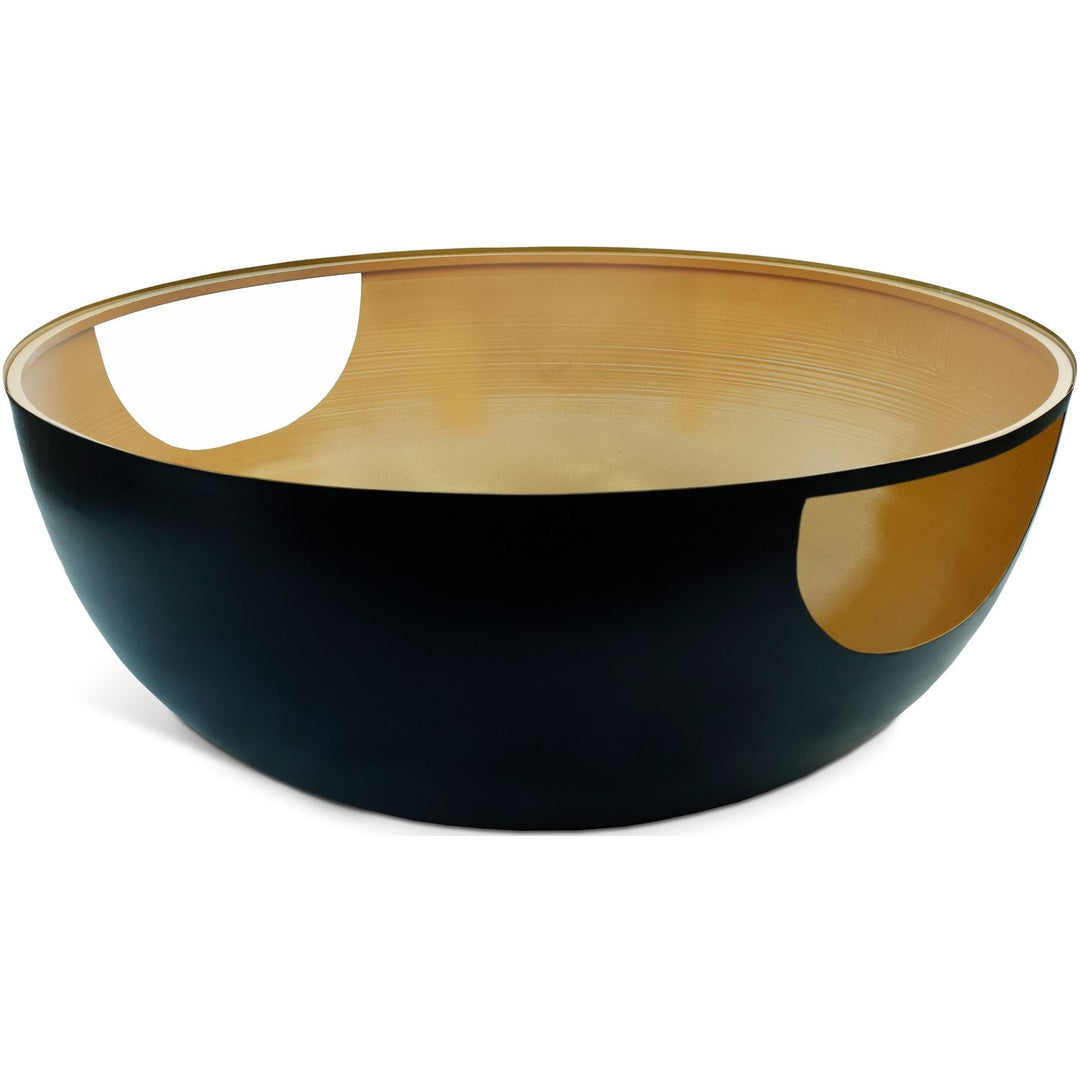 Doma Glass Top And Iron Base Coffee Table — Black