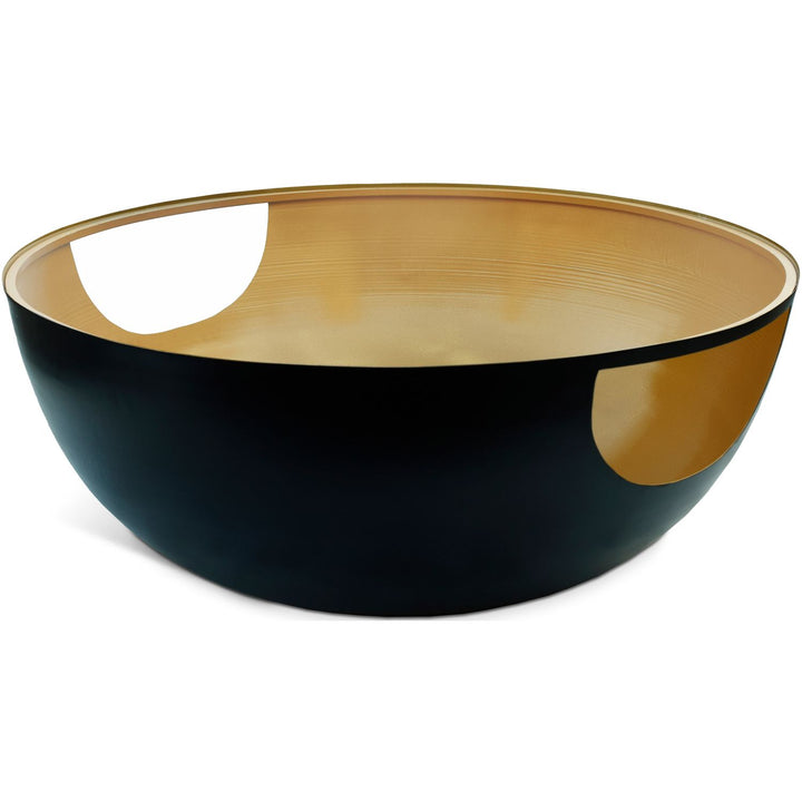 Doma Glass Top And Iron Base Coffee Table — Black