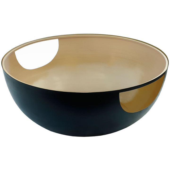 Doma Glass Top And Iron Base Coffee Table — Black