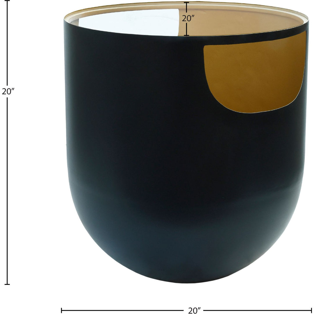 Doma Glass Top And Iron Base End / Side Table — Black