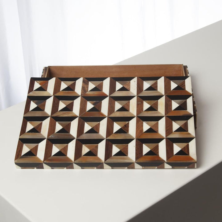 Boxes Triangle Marquetry Box-Lg
