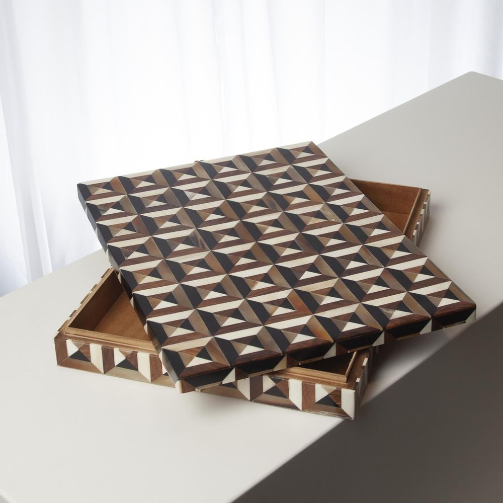 Triangle Marquetry Box-Lg