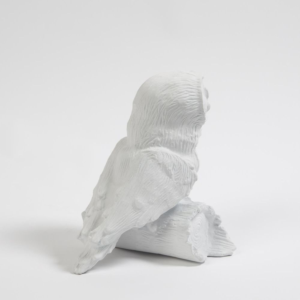 Decorative Objects Owl On Branch-Matte White