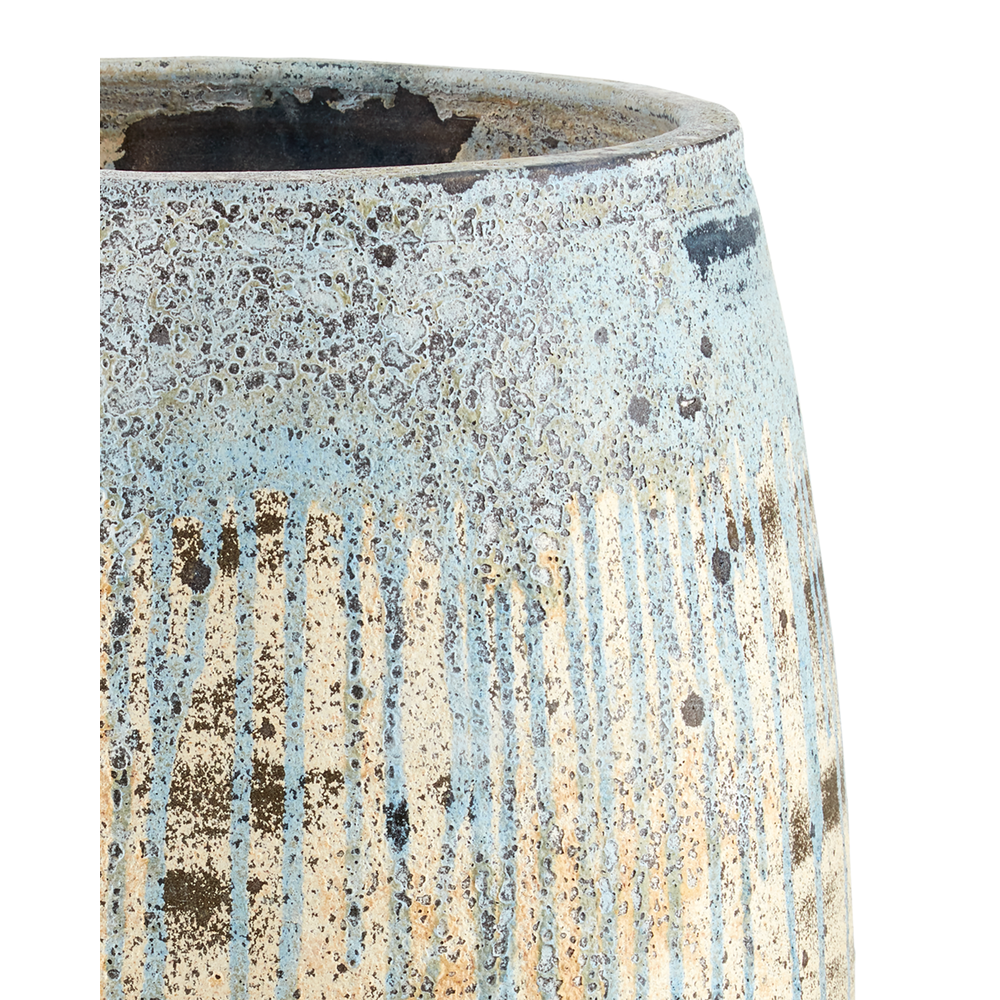 Outdoor Planters Sicilia Medium Antique Blue Drip Planter