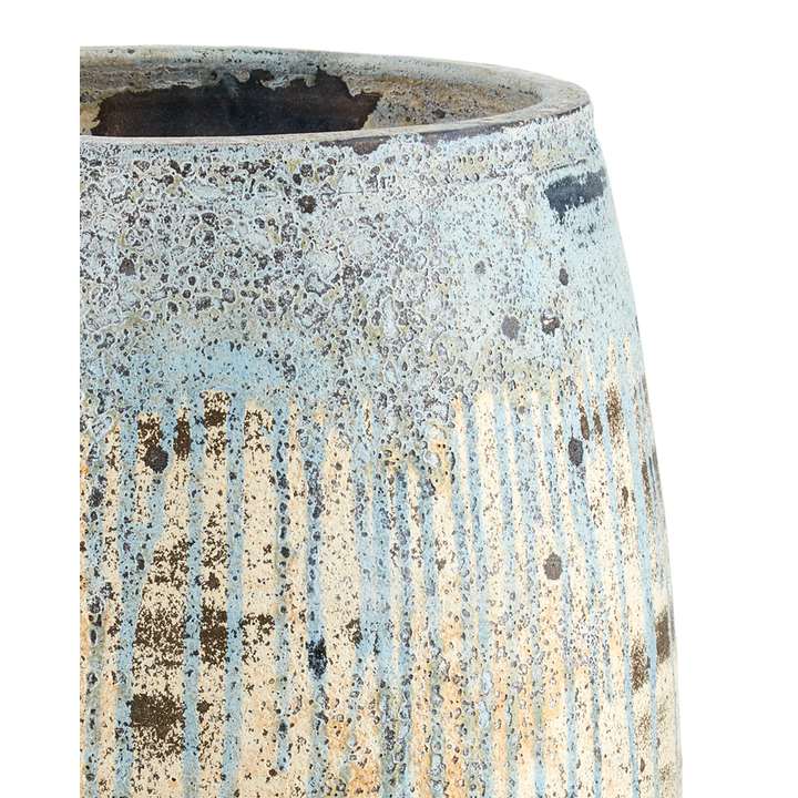 Outdoor Planters Sicilia Medium Antique Blue Drip Planter
