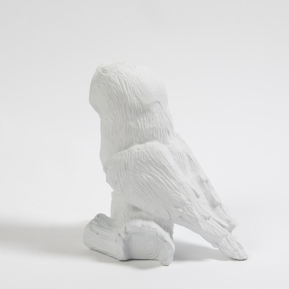 Decorative Objects Owl On Branch-Matte White