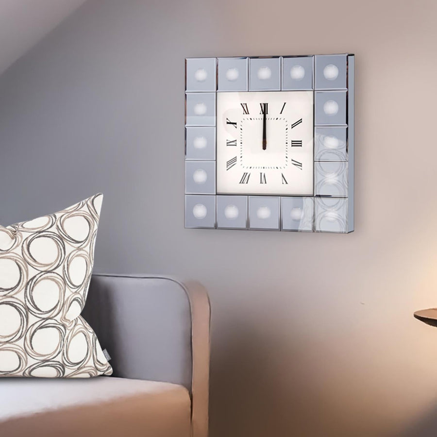 Grigio Mirrored Wall Clock-The Howard Elliott Collection-HOWARD-29053-Wall Decor-1-France and Son