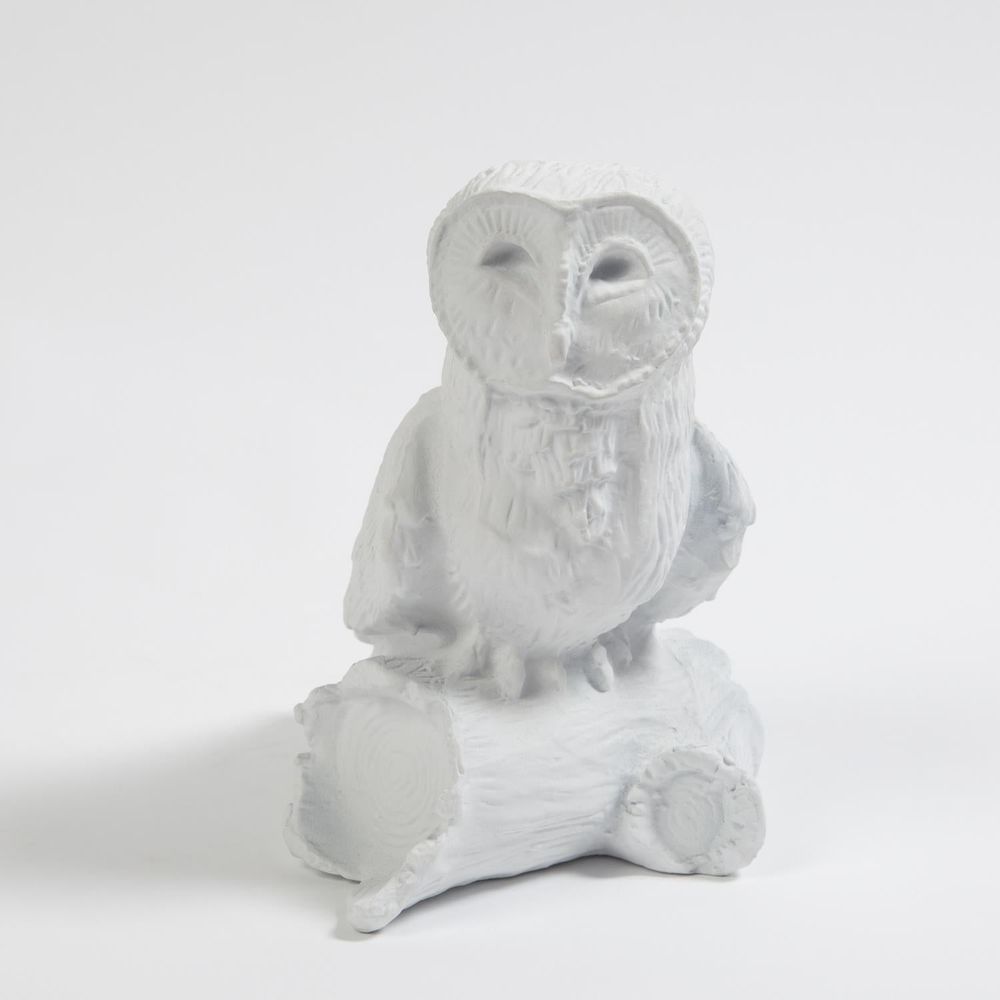 Decorative Objects Owl On Branch-Matte White