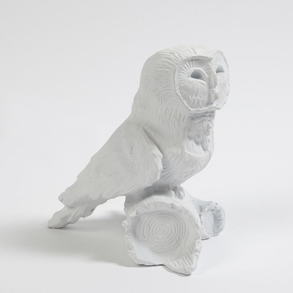 Decorative Objects Owl On Branch-Matte White