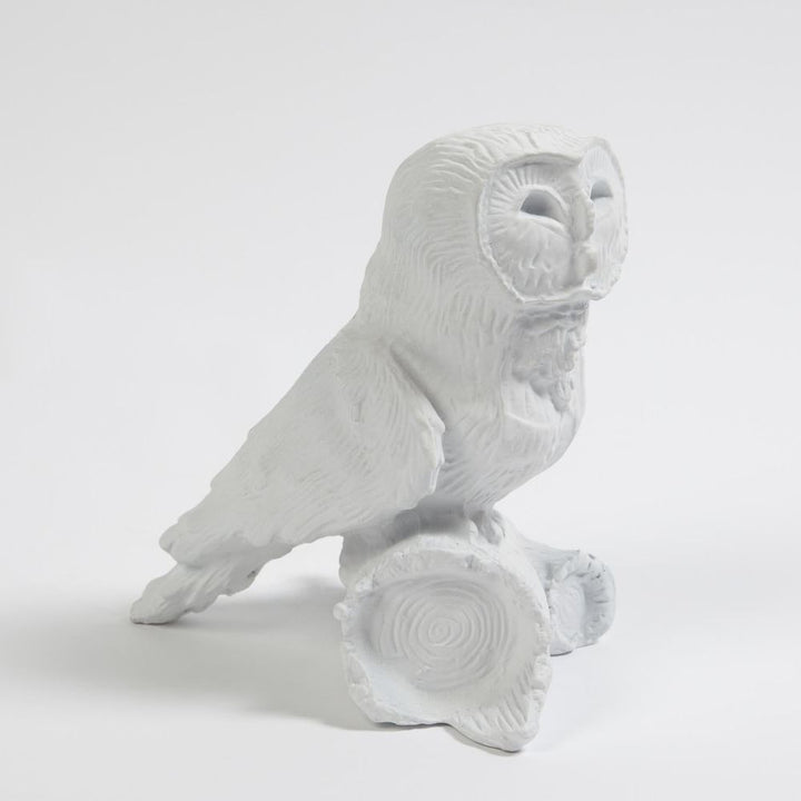 Decorative Objects Owl On Branch-Matte White