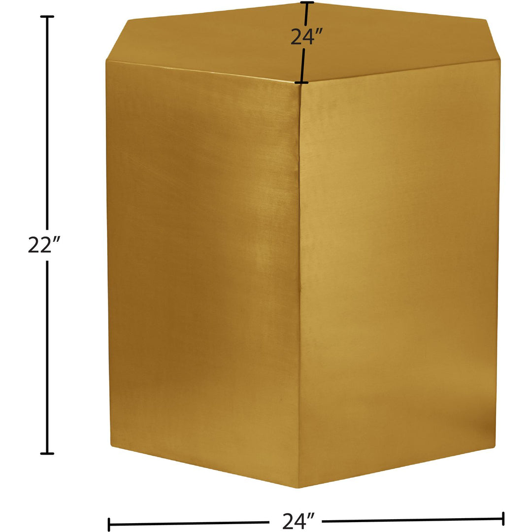 Hexagon Iron End / Side Table — Gold