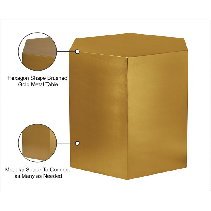 Hexagon Iron End / Side Table — Gold