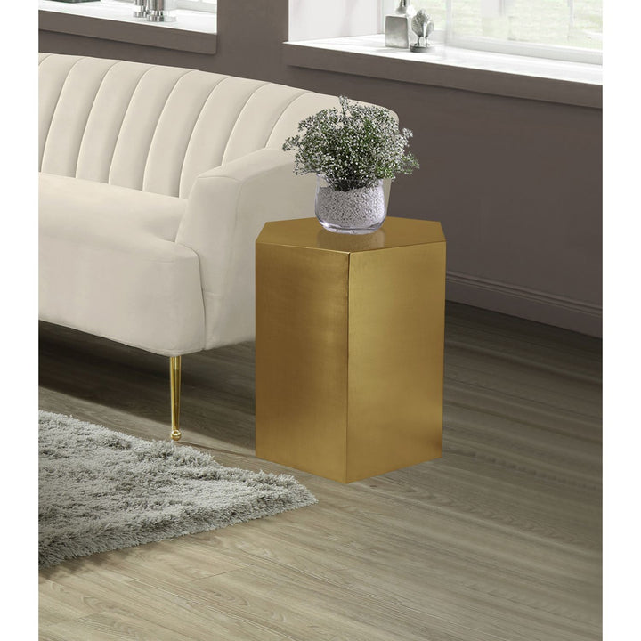 Hexagon Iron End / Side Table — Gold