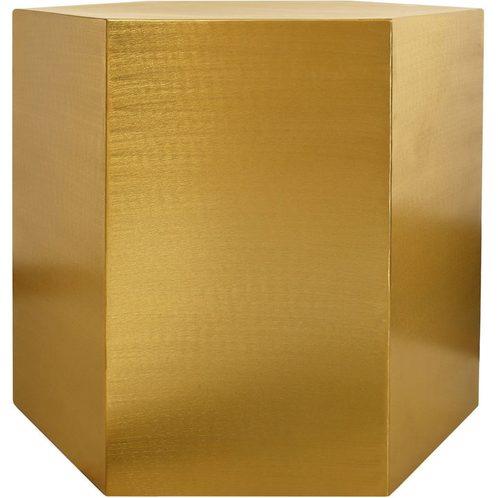 Hexagon Iron End / Side Table — Gold