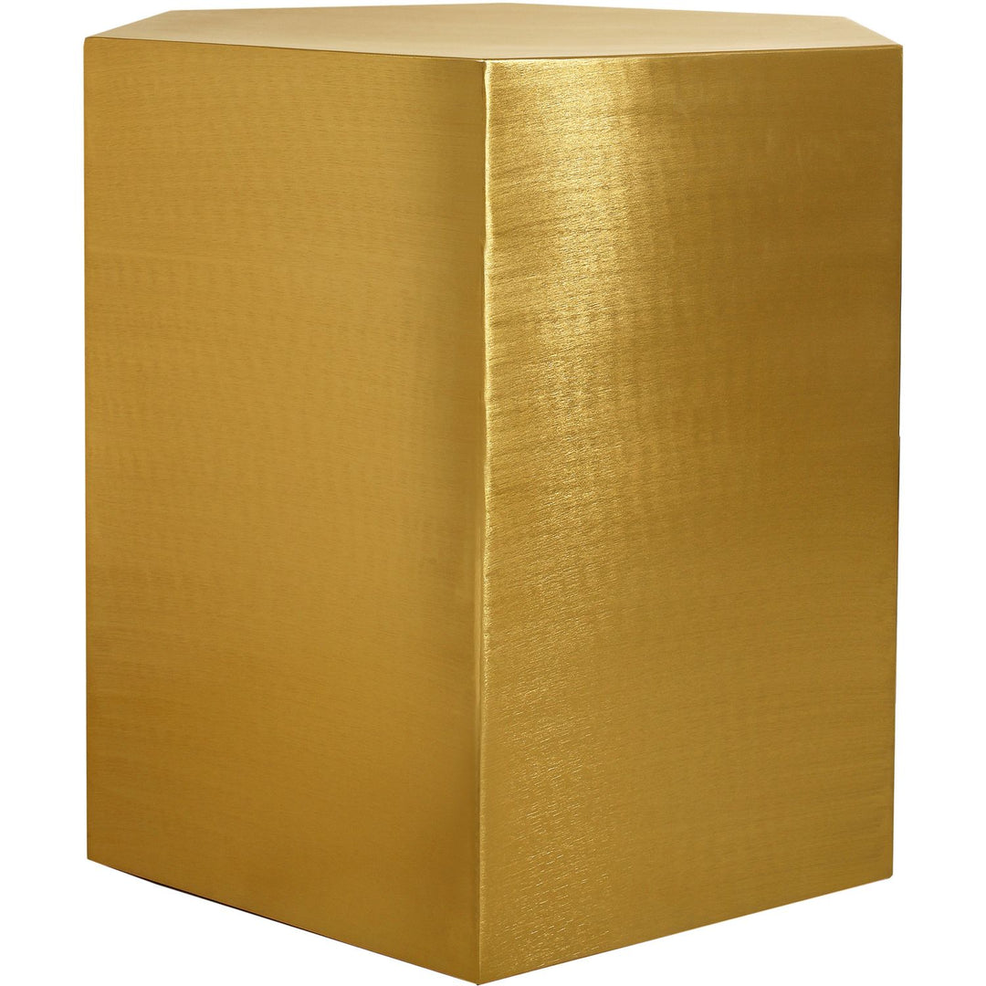 Hexagon Iron End / Side Table — Gold