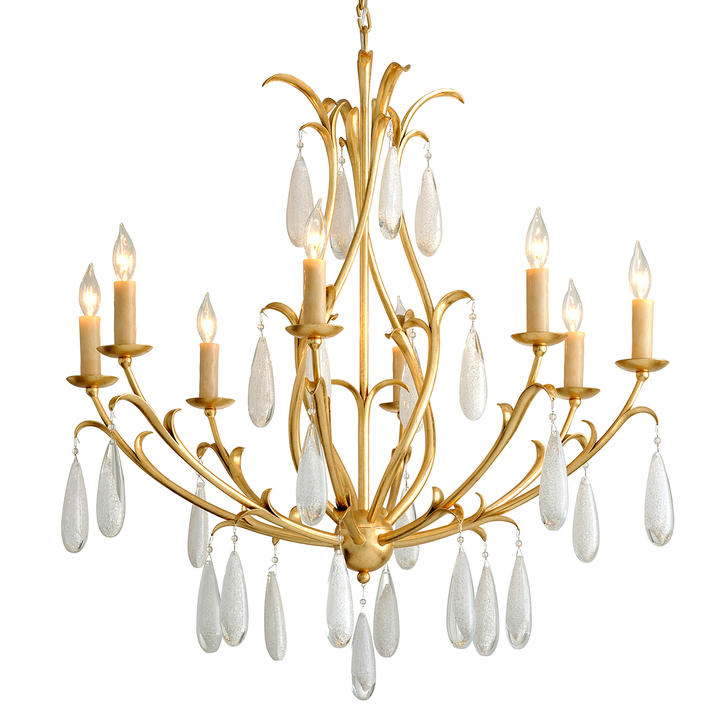 Prosecco Chandelier - Gold Leaf 8 Lights