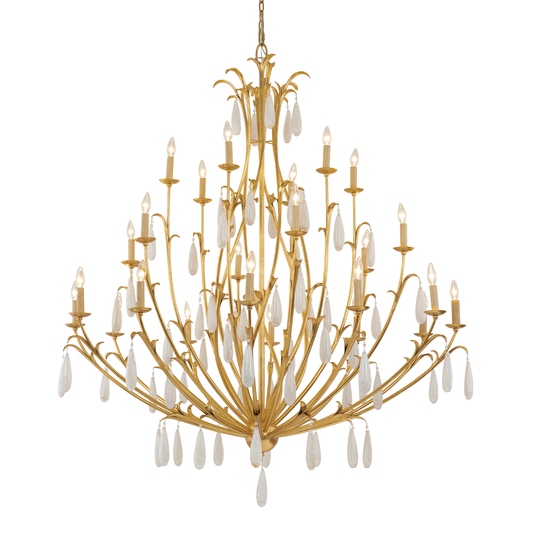 Prosecco Chandelier - Gold Leaf 24 Lights