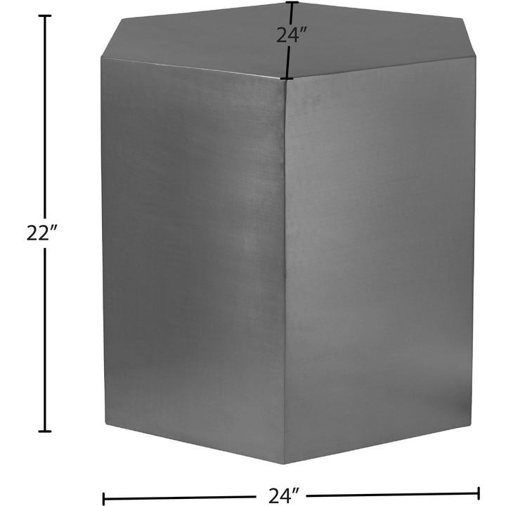 Hexagon Iron End / Side Table — Chrome