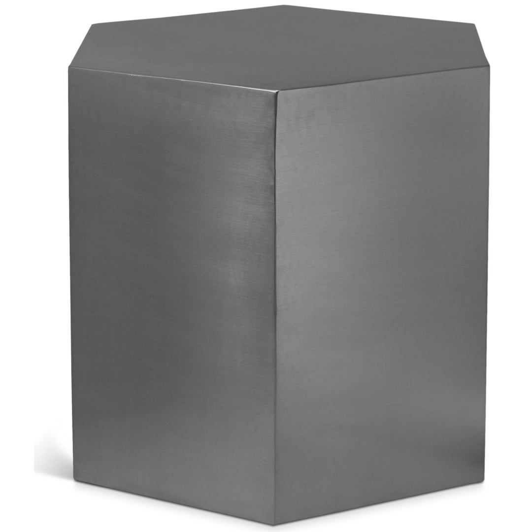 Hexagon Iron End / Side Table — Chrome