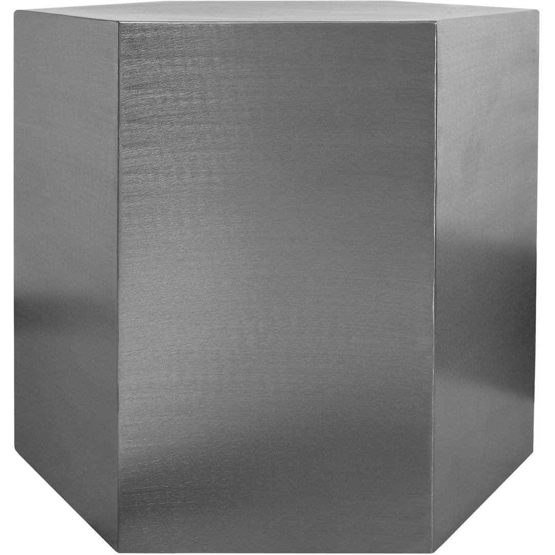 Hexagon Iron End / Side Table — Chrome