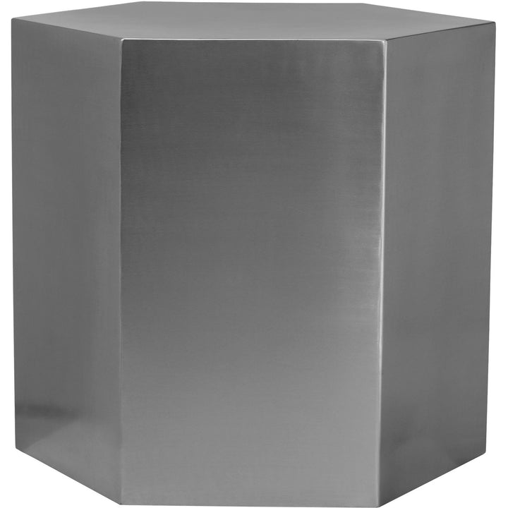 Hexagon Iron End / Side Table — Chrome