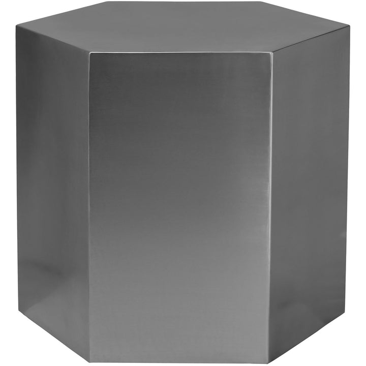 Hexagon Iron End / Side Table — Chrome