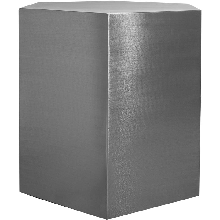 Hexagon Iron End / Side Table — Chrome