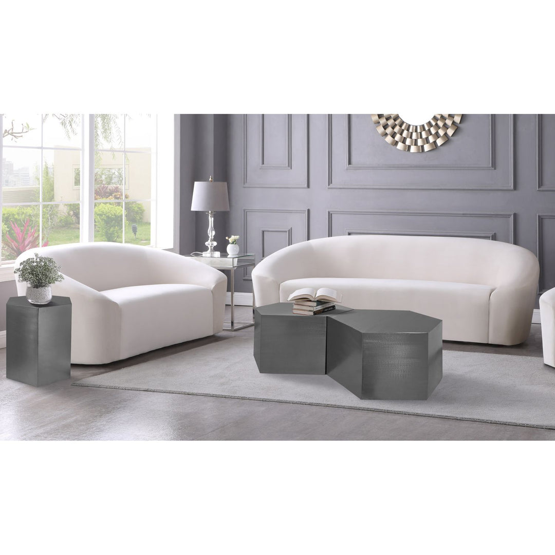 Hexagon Iron End / Side Table — Chrome