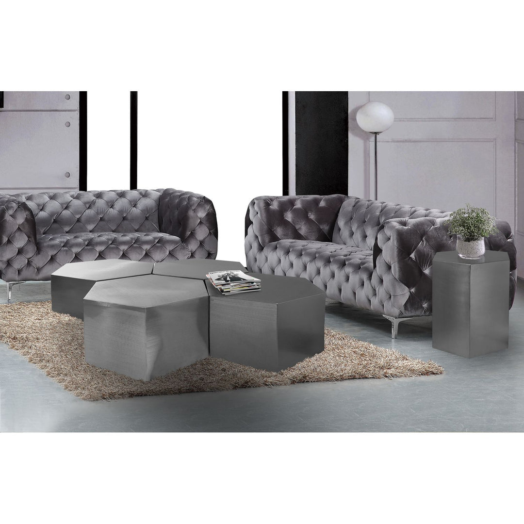 Hexagon Chrome Iron End / Side Table