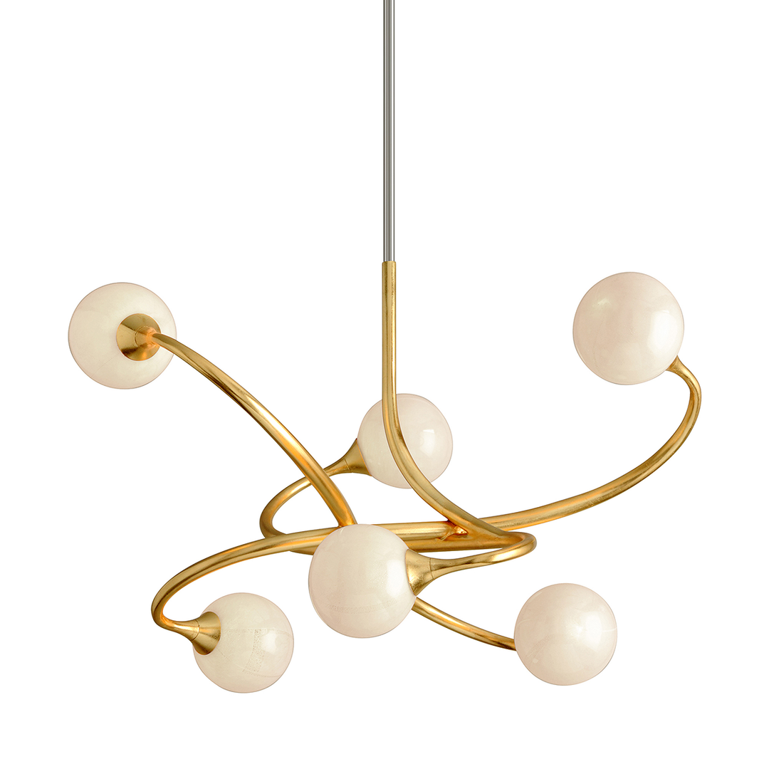 Signature Chandelier - Gold Leaf 6 Lights