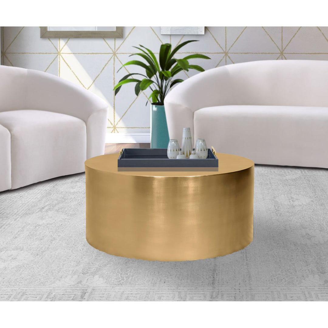 Cylinder Iron Coffee Table — Gold