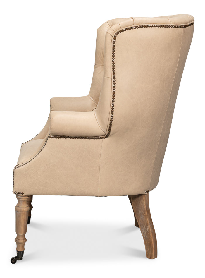 Welsh Cappuccino Leather Chair - product view 3