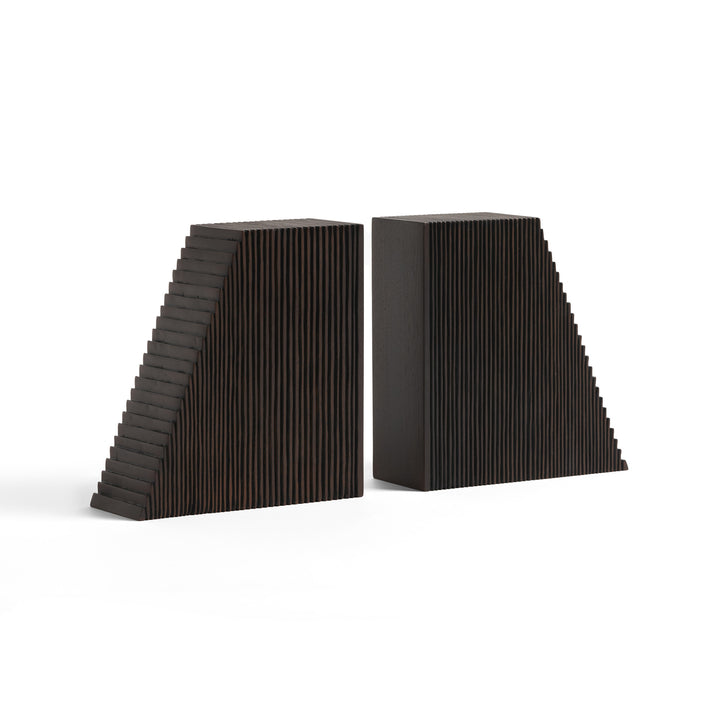 Grooves Book Ends - Brown